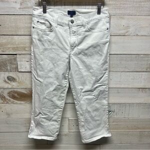 NYDJ Womens 6 Jeans‎ White Ariel Crop Stretch Slimming Lift Tuck Technology